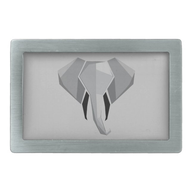 Simple Shapes Geometrics Elephant Head  Belt Buckle (Front)
