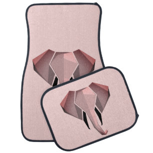 Simple Shapes Geometrics Elephant Head Car Floor Mat
