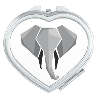 Simple Shapes Geometrics Elephant Head  Compact Mirror
