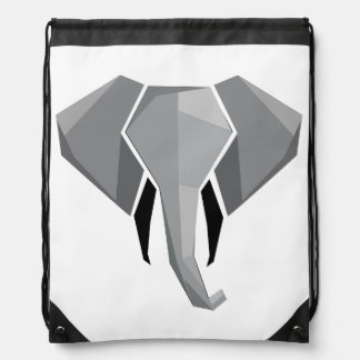 Simple Shapes Geometrics Elephant Head Drawstring Bag
