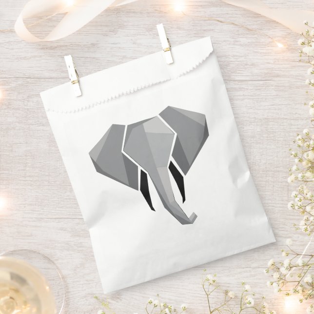 Simple Shapes Geometrics Elephant Head  Favor Bag (Clipped)