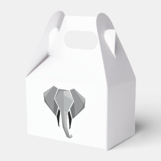 Simple Shapes Geometrics Elephant Head  Favor Boxes