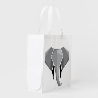 Simple Shapes Geometrics Elephant Head  Grocery Bag