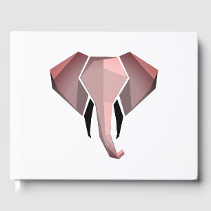 Simple Shapes Geometrics Elephant Head  Guest Book