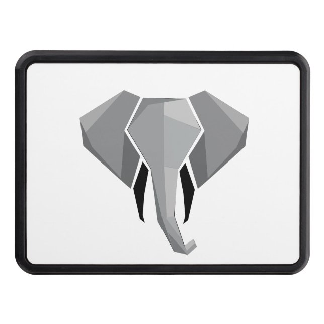 Simple Shapes Geometrics Elephant Head  Hitch Cover (Front)