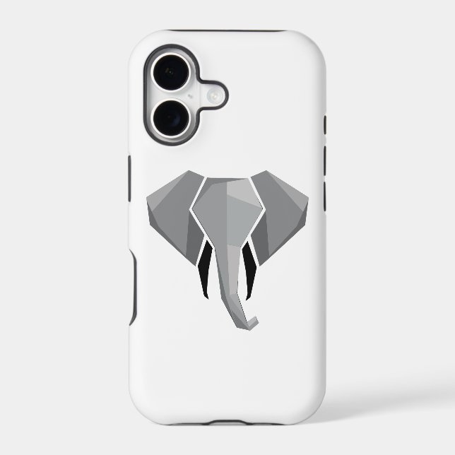 Simple Shapes Geometrics Elephant Head  Iphone Case (Back)