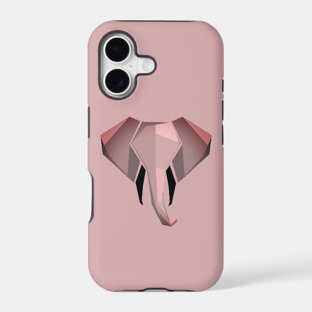 Simple Shapes Geometrics Elephant Head  Iphone Case (Back)