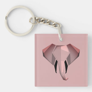 Simple Shapes Geometrics Elephant Head Keychain