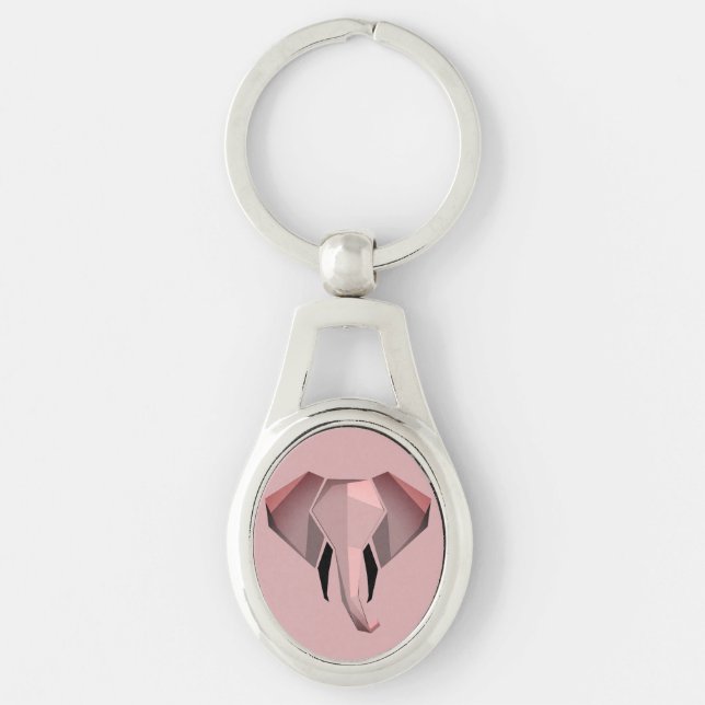 Simple Shapes Geometrics Elephant Head  Keychain (Front)
