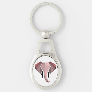 Simple Shapes Geometrics Elephant Head  Keychain