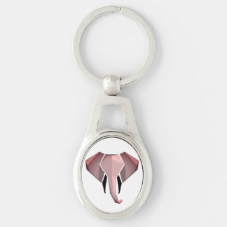 Simple Shapes Geometrics Elephant Head  Keychain