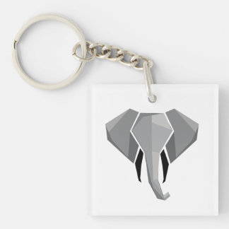Simple Shapes Geometrics Elephant Head Keychain