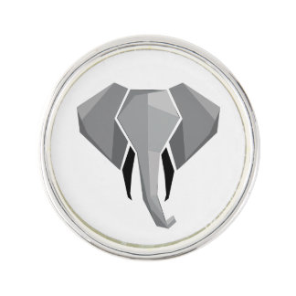 Simple Shapes Geometrics Elephant Head Lapel Pin