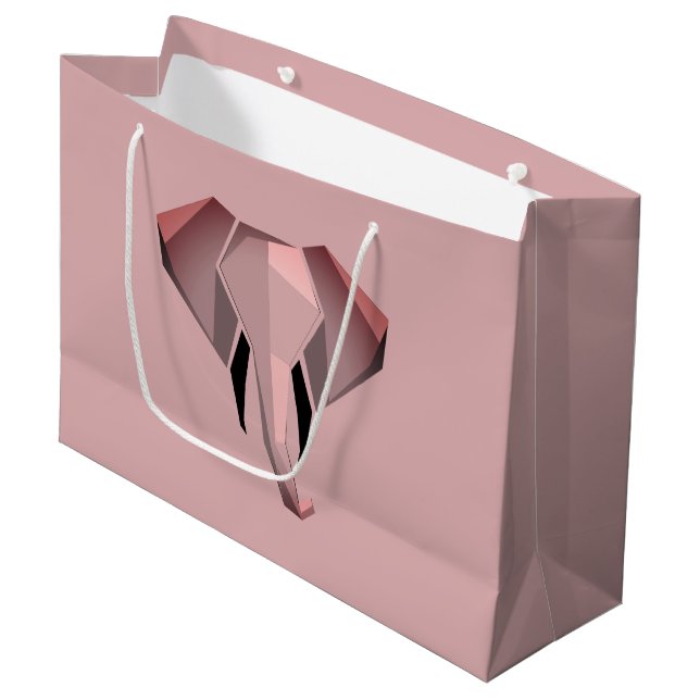 Simple Shapes Geometrics Elephant Head  Large Gift Bag (Front Angled)
