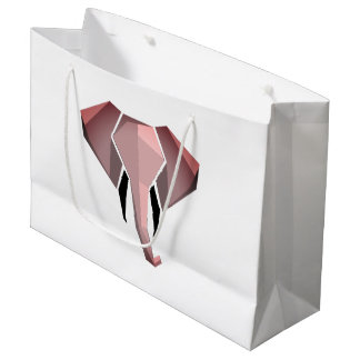 Simple Shapes Geometrics Elephant Head  Large Gift Bag