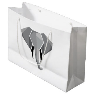 Simple Shapes Geometrics Elephant Head  Large Gift Bag