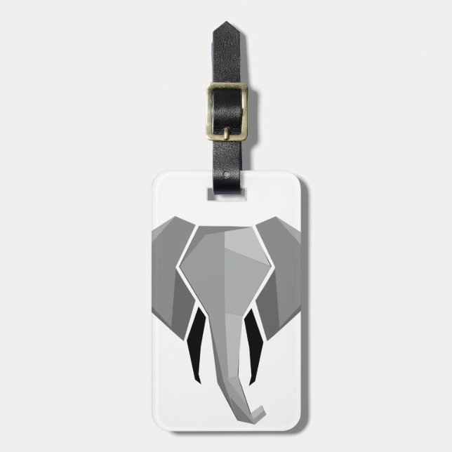 Simple Shapes Geometrics Elephant Head  Luggage Tag (Front Vertical)