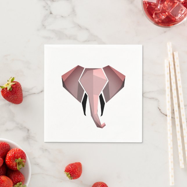 Simple Shapes Geometrics Elephant Head  Napkins (Insitu)