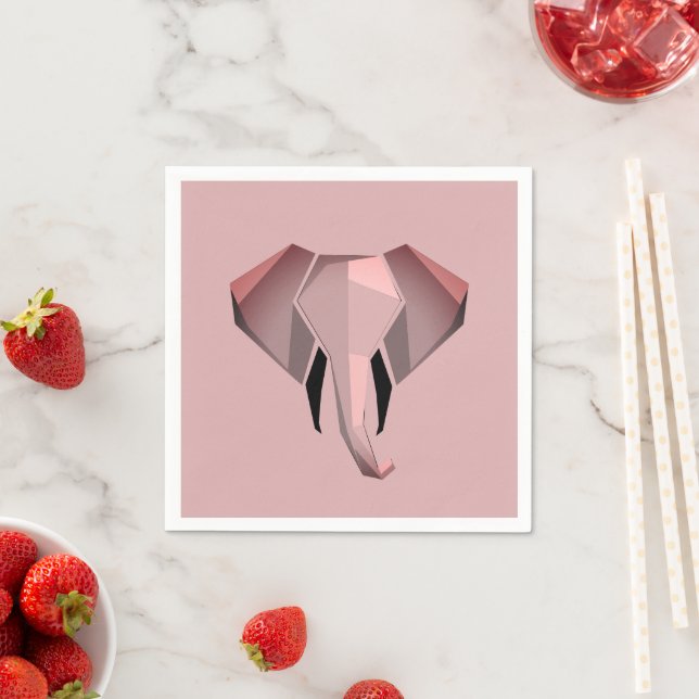 Simple Shapes Geometrics Elephant Head  Napkins (Insitu)