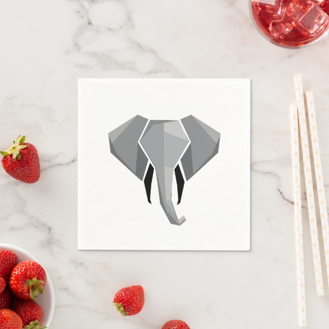 Simple Shapes Geometrics Elephant Head  Napkins (Insitu)
