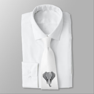 Simple Shapes Geometrics Elephant Head  Neck Tie