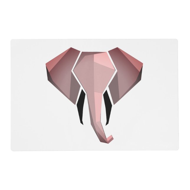 Simple Shapes Geometrics Elephant Head  Placemat (Front)