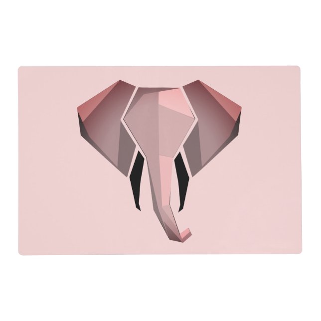 Simple Shapes Geometrics Elephant Head  Placemat (Front)