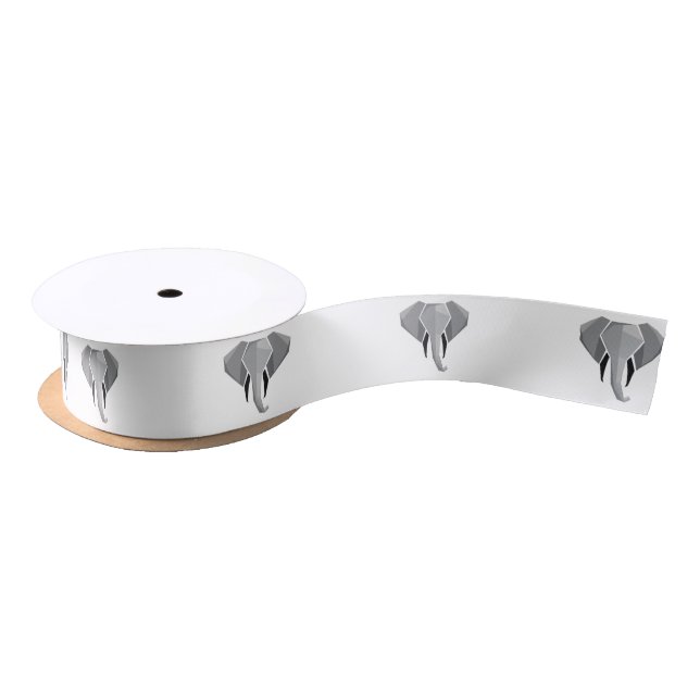 Simple Shapes Geometrics Elephant Head  Satin Ribbon (Spool)