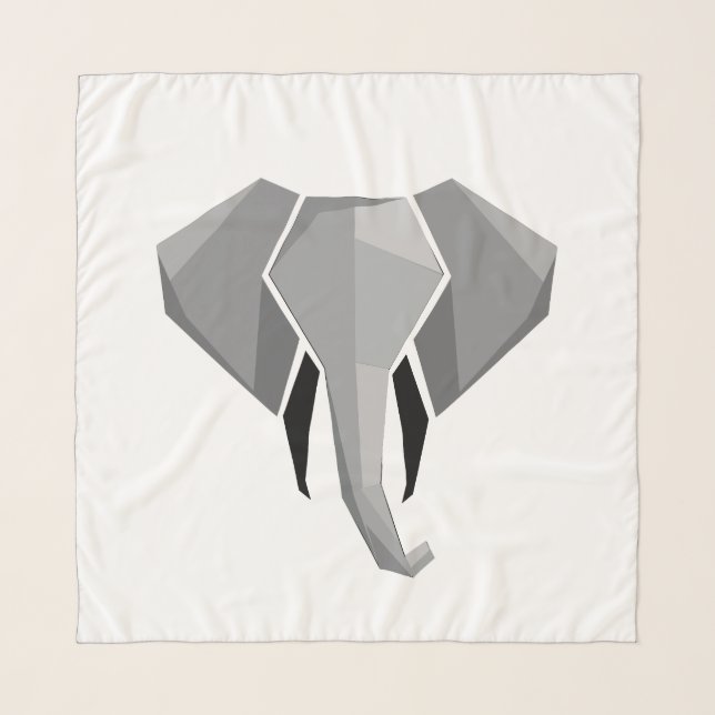 Simple Shapes Geometrics Elephant Head  Scarf (Front)
