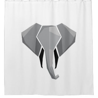 Simple Shapes Geometrics Elephant Head  Shower Curtain