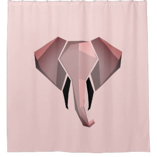Simple Shapes Geometrics Elephant Head  Shower Curtain