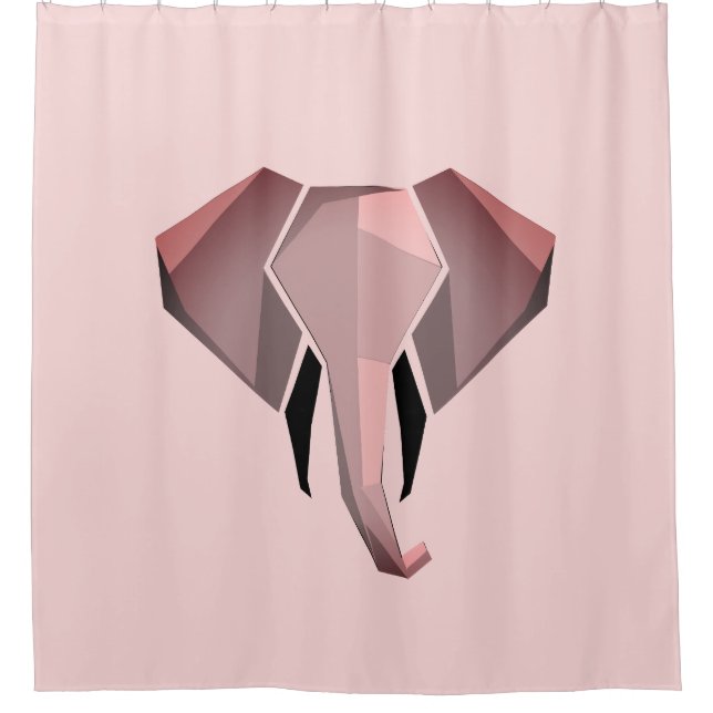 Simple Shapes Geometrics Elephant Head  Shower Curtain (Front)