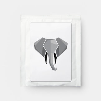 Simple Shapes Geometrics Elephant Head  Tea Bag Drink Mix