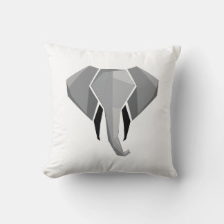 Simple Shapes Geometrics Elephant Head Throw Pillow