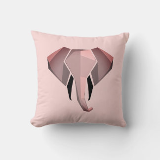 Simple Shapes Geometrics Elephant Head Throw Pillow
