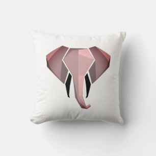 Simple Shapes Geometrics Elephant Head  Throw Pillow