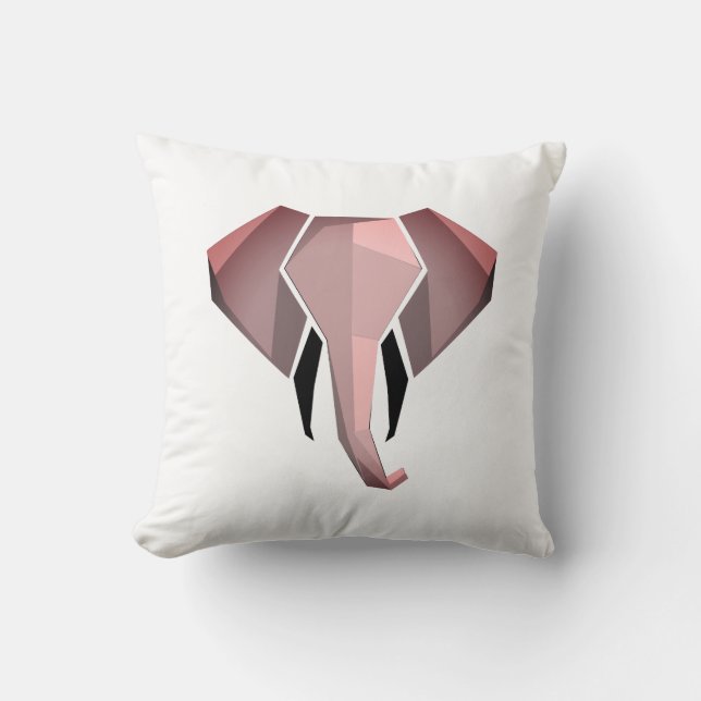 Simple Shapes Geometrics Elephant Head  Throw Pillow (Front)