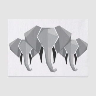 Simple Shapes Geometrics Elephant Head  Tissue Paper