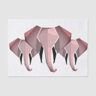 Simple Shapes Geometrics Elephant Head  Tissue Paper