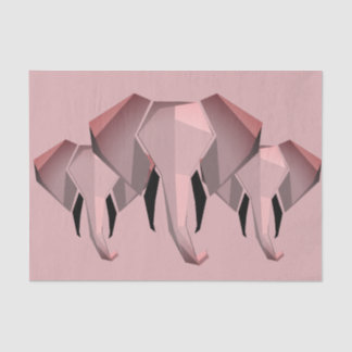 Simple Shapes Geometrics Elephant Head  Tissue Paper
