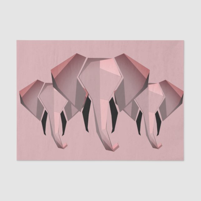 Simple Shapes Geometrics Elephant Head  Tissue Paper (Front)