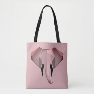 Simple Shapes Geometrics Elephant Head Tote Bag
