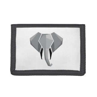 Simple Shapes Geometrics Elephant Head  Trifold Wallet