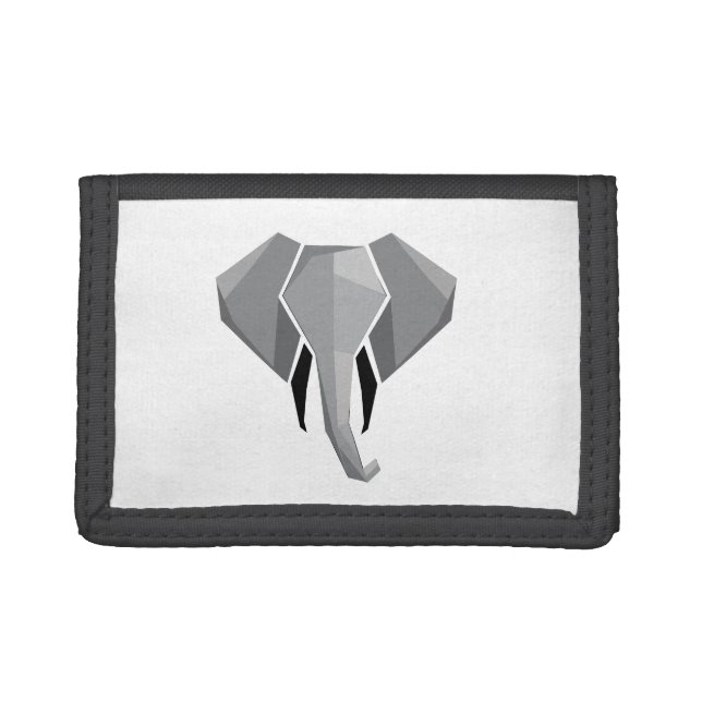 Simple Shapes Geometrics Elephant Head  Trifold Wallet (Front)