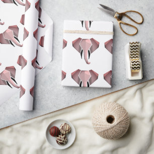 Simple Shapes Geometrics Elephant Head  Wrapping Paper