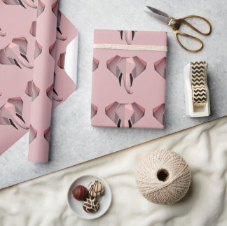 Simple Shapes Geometrics Elephant Head Wrapping Paper