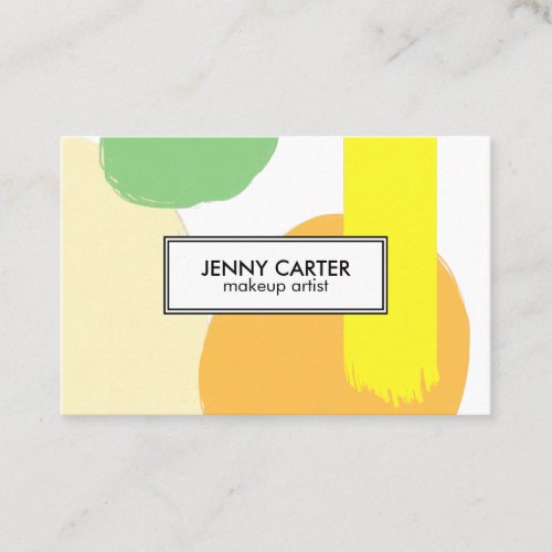 Simple Shapes Minimalist Cool Green Gold Business Card