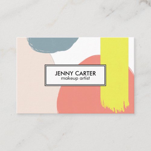 Simple Shapes Minimalist Cool Lime Pink Business Card