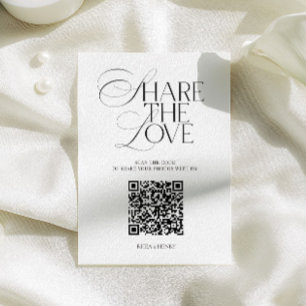 Simple Share the Love Wedding QR Code Card