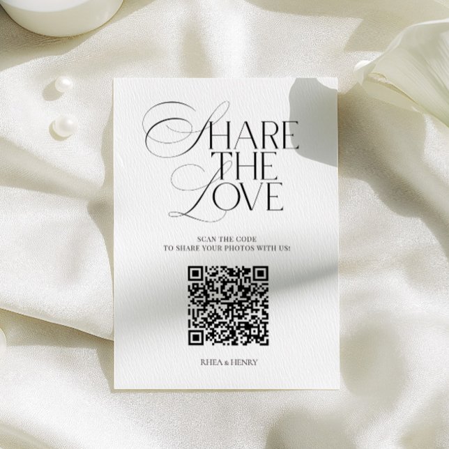 Simple Share the Love Wedding QR Code Card (Simple Share the Love Wedding QR Code Card)